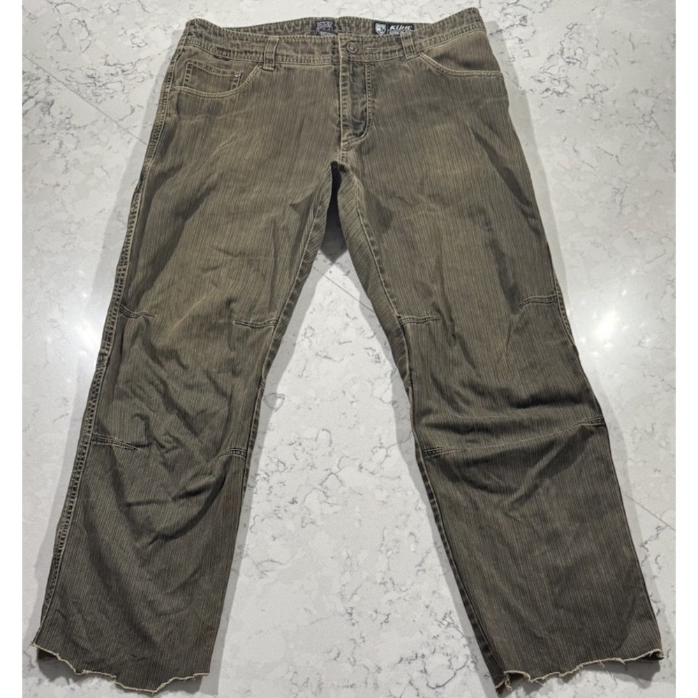Kuhl Exile Kord Pants Mens 36x32 Brown Vintage Patina Dye Cotton Ribbed Hiking